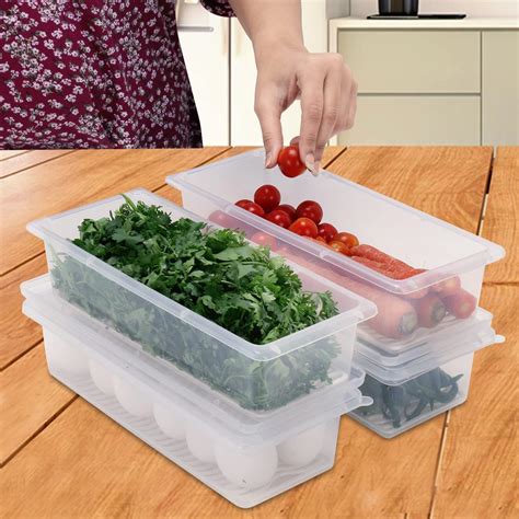 Stysol Set Of 10 Fridge Storage Boxes Fridge Storage Containers 1500 Ml