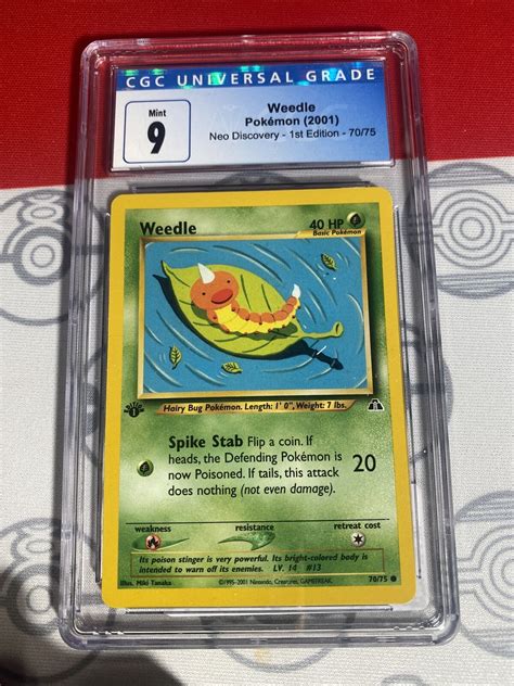 Cgc Neo Discovery St Edition Weedle Pok Mon Gem Mint