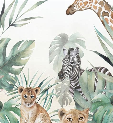 Papel De Parede Floresta Animais Safari Adcorista Elo