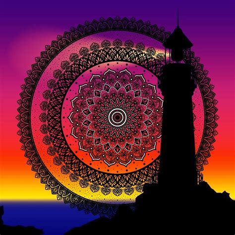 Intricate Mandala Artwork With Lighthouse