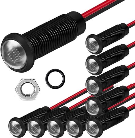 Amazon Gebildet 10pcs LED Plastic Indicator Pilot Light AC DC 12