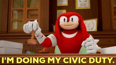 Sonic Boom Knuckles GIF - Sonic boom Knuckles Im doing my civic duty ...