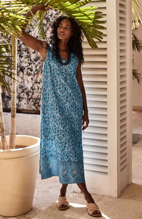 Jjill J.jill Pure Jill Waist-seamed Maxi Dress In Soft Blue Wave Mixed