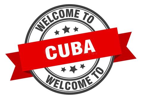 Welcome To Cuba Welcome To Cuba Isolated Stamp Stock Vector