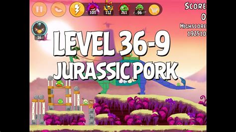 Angry Birds Jurassic Pork Level 36 9 Walkthrough 3 Star Youtube