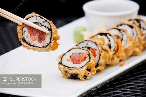 Fried sushi rolls - SuperStock