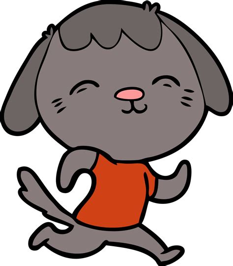 happy cartoon dog running 12479377 Vector Art at Vecteezy