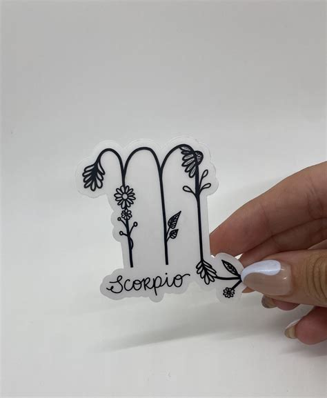 Clear Floral Scorpio Zodiac Vinyl Sticker Scorpio Zodiac Etsy Singapore