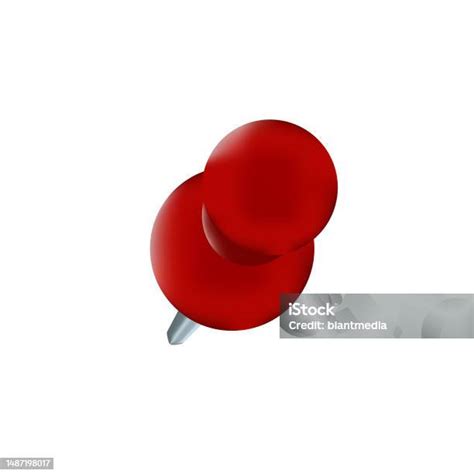 Realistic Red Push Pins Vector Stock Illustration Download Image Now