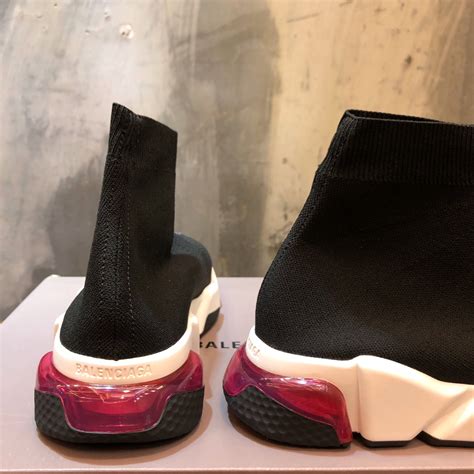 Balenciaga Speed Clear Sole Replica Trainers Black Red