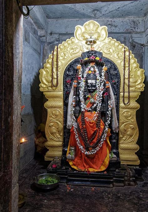 Statue of Veerabhadra in Black Stone at Veerabhadreshwara Temple Stock Photo - Image of building ...