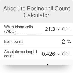 Absolute Eosinophil Count Calculator - Omni