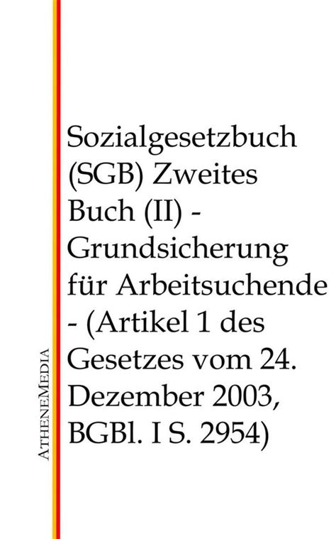 Sozialgesetzbuch Sgb Zweites Buch Ii Ebook