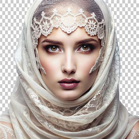 Premium PSD Fashion Portrait Of A Beautiful Girl Wears Veil