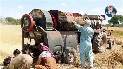 Wheat Thresher Machine Technology Wheat Harvesting Thresher Machine Youtube