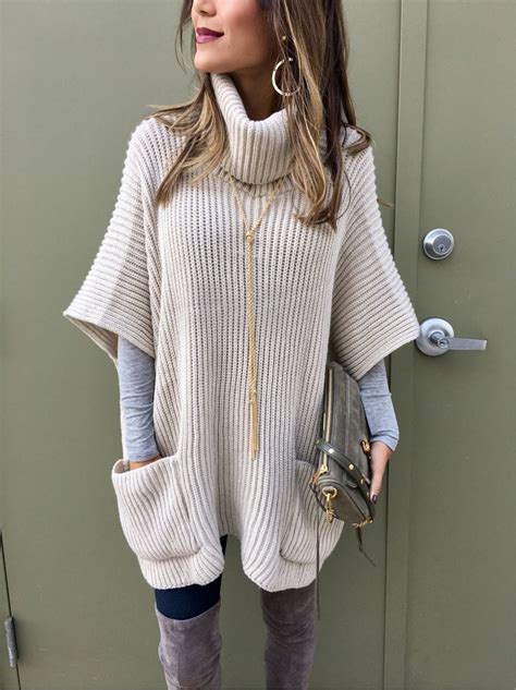 Cowl Neck Poncho Curated On LTK Top Outfits Winter Fashion Crochet