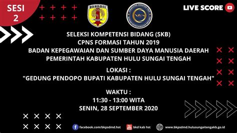 LIVE SCORE SKB CPNS PEMKAB HST TA 2019 SESI 2 SENIN 28 SEPTEMBER