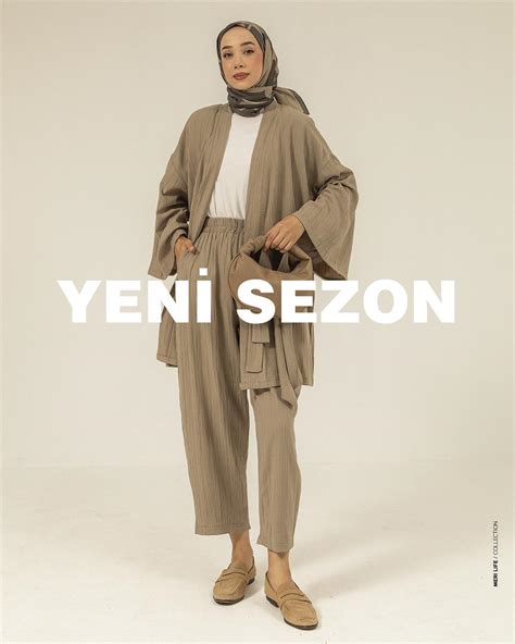 Kimono Pantolon Vizon Keten Takım