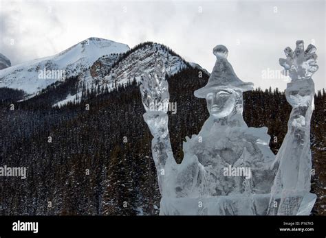 Wizard Ice Sculpture Ice Castle Ice Magic Festival Chateau Lake Louise Lake Louise Banff