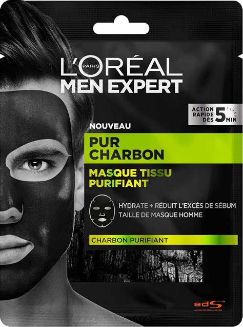 L Or Al Men Expert Masque Tissu Visage Hydratant Purifiant Pour