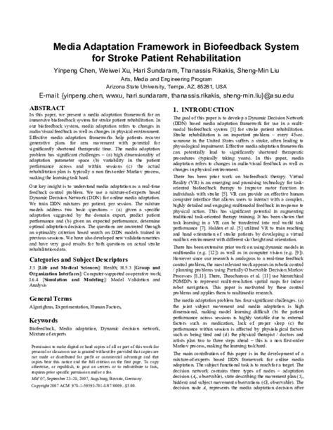 Pdf Media Adaptation Framework In Biofeedback System For Stroke