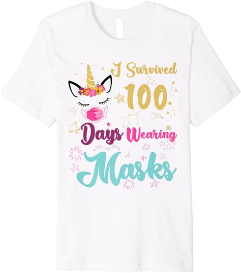 I Survived 100 Days Wearing Masks Unicorn T Premium T