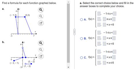 Solved Find A Formula For Each Function Graphed Below A B Chegg