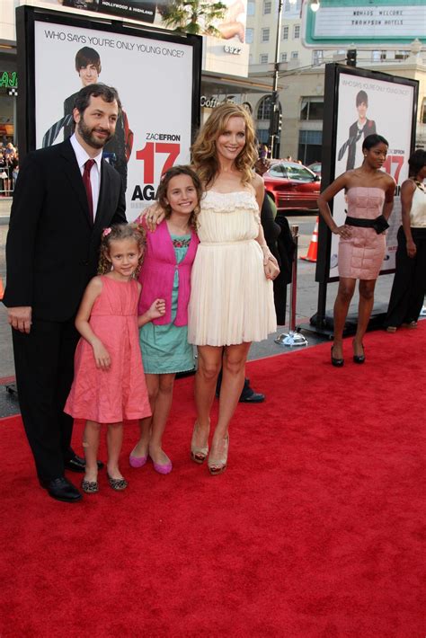 Leslie Mann Daughters Maude Apatow And Iris Apatow With Husband Judd Apatow Arriving At The