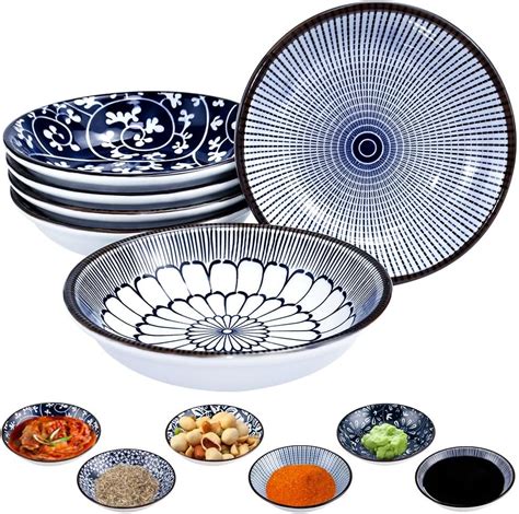 Swuut Japanese Style Ceramic Pinch Bowls 3 Inch Dipping Bowls Set Side