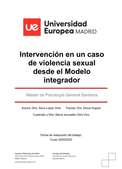 Intervenci N En Un Caso De Violencia Sexual Desde El Modelo Integrador