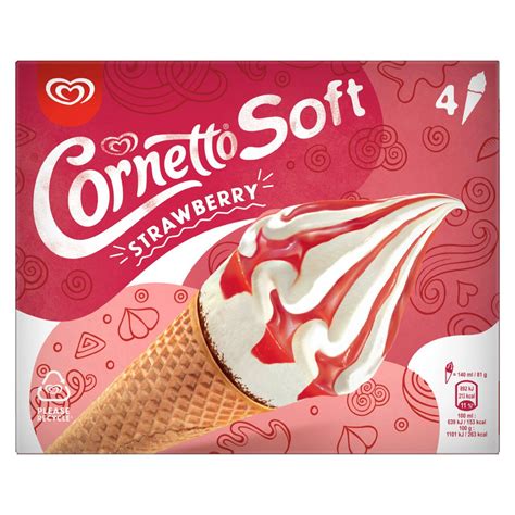 Cornetto Soft Strawberry Ice Cream Cones 560ml Zoom