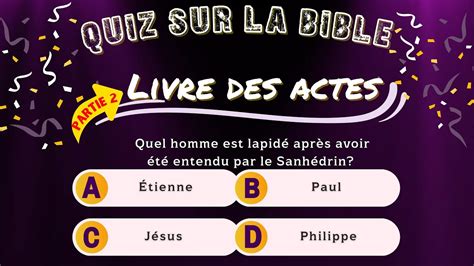 Quiz Sur La Bible Avec Questions Et R Ponses En Fran Ais Quizz