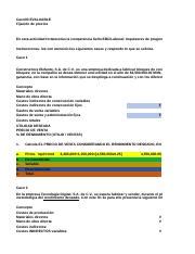 caso03 EVALUABLE xlsx Caso03 EVALUABLE Fijación de precios En esta