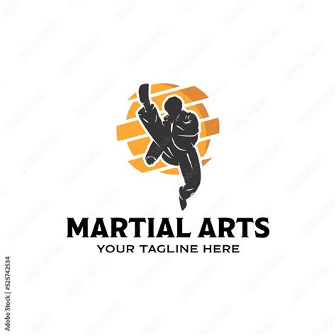 kung fu master or martial arts logo design template Stock Vector ...