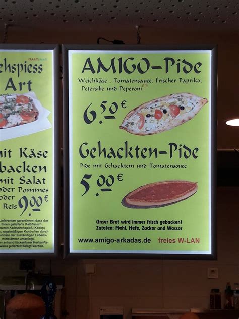 Speisekarte von Amigo Arkadas SPEZIAL Pizza Noodeln und Döner kebab