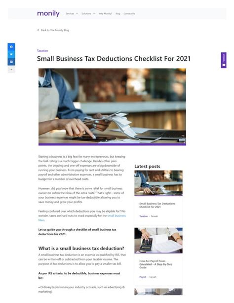 Small Business Tax Deductions Checklist For 2021 Pdf