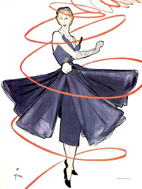 Christian Dior design as illustrated by René Gruau 1949