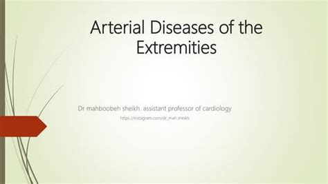 Diagnostic Guidelines For Peripheral Arterial Disease