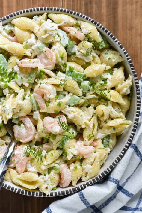 Cold Seafood Pasta Salad Recipe With Crabmeat And Shrimp My Bios