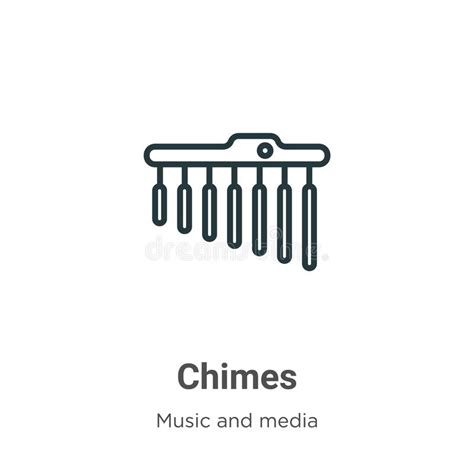 Chimes Outline Vector Icon Thin Line Black Chimes Icon Flat Vector