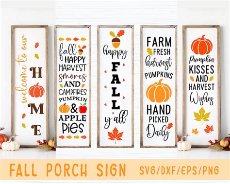 Fall Porch Sign Svg Bundle Welcome Sign Svg Halloween Porch Etsy