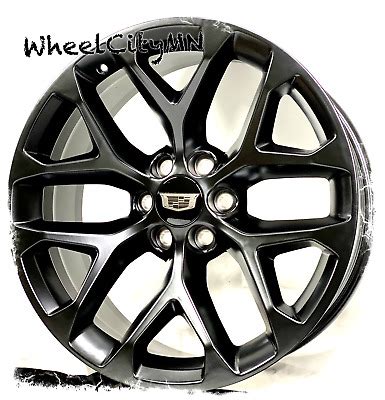 22 Satin Black Snowflake OE 5668 Replica SFO Wheels Fits 2022 Cadillac