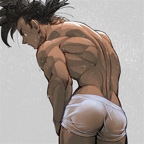 Supobi Son Goku Dragon Ball Dragonball Z Highres Boy Ass Ass Focus Back Bara Boxers