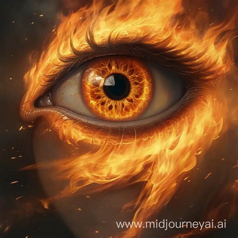 Fiery Eye Gaze Intense Eye In Flames MUSE AI