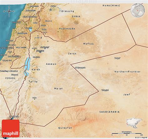 Satellite 3D Map of Jordan