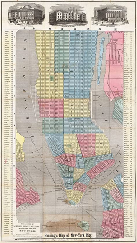 Map Of New York City Lower Manhattan 1850 Vintage Etsy