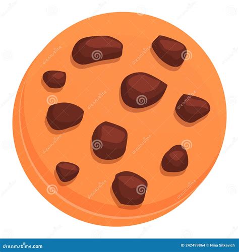 Biscuit Chocolat Icône Dessin Animé Vecteur Pièce De Cacao