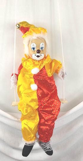 Poup E Clown Sur Balan Oire Tete En Porcelaine Label Emma S