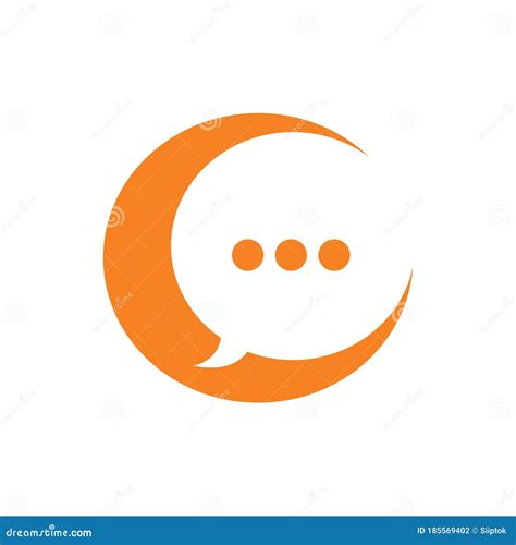 Orange Circle Chat Logo Design Stock Vector Illustration Of Solid