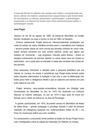 Os pensadores da psicologia da educação PDF